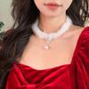 Fluffy Pearl Snowflake Choker - Elegant Winter Christmas Jewelry Accessory