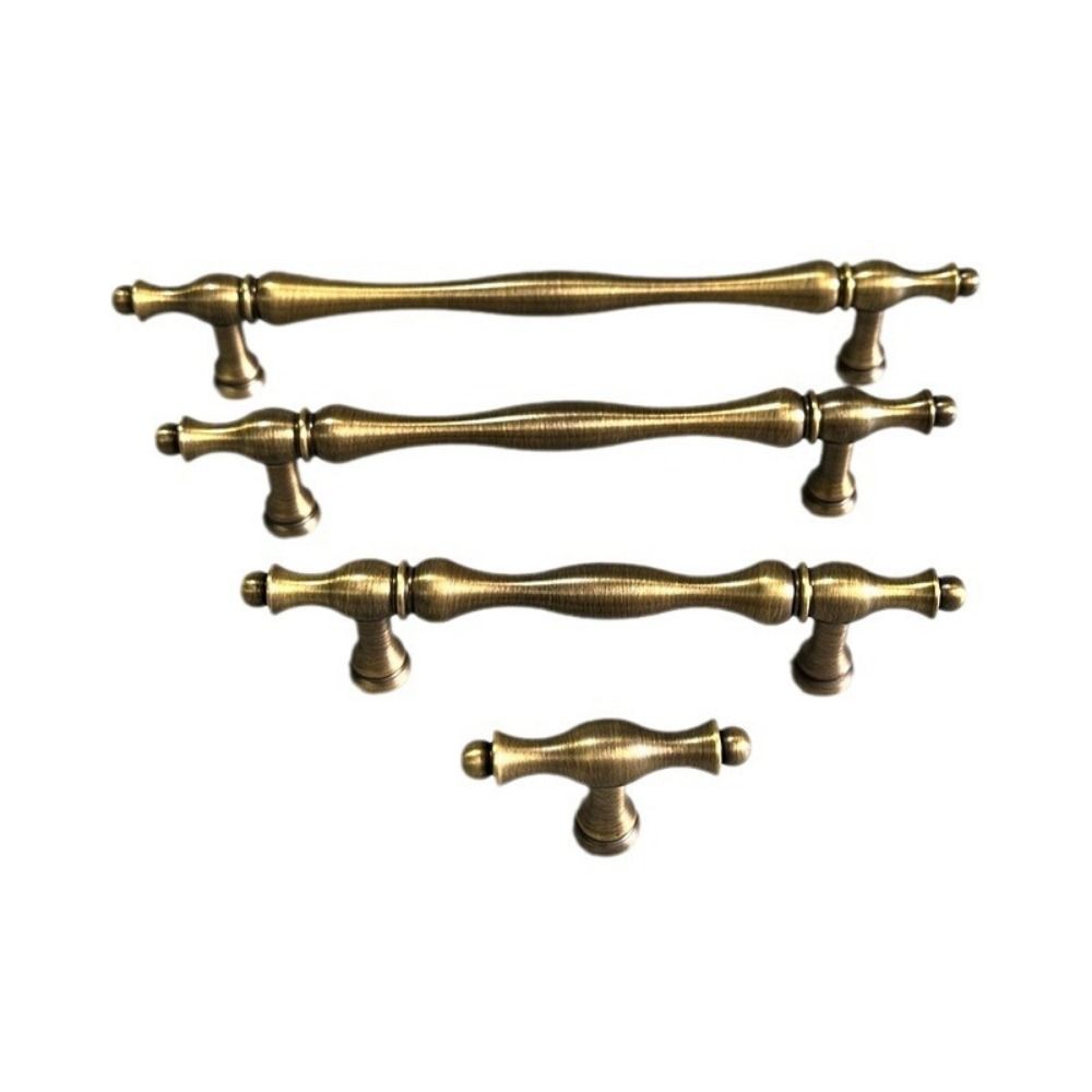 Ретро латунная ручка для мебели, удобная ручка для шкафа, ручка для двери Push-pull для шкафов