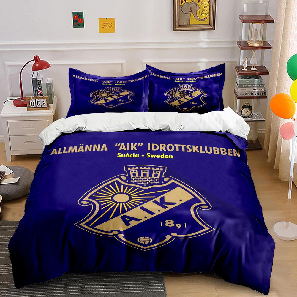 AIK Logo Bedding Set Bedding Duvet Cover Set Duvet Cover Pillowcases (1 * Duvet Cover 2 * Pillowcases, without duvet insert)