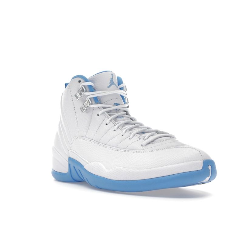 Air Jordan 12 Retro Melo 2025 Мужские кроссовки Белый Университетско-Синий Металлик-Серебристый CT8013-112