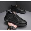 Men Casual Leather Boots Fashion High Top Men Shoes Trendy Black Sports Leather Shoes Platform Ankle Boots Tênis Masculino