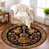 1 Piece Guitar Round Rug Suitable For Living Room Bedroom And Kitchen Home Decoration Room Decoration Gift For Friends And Family