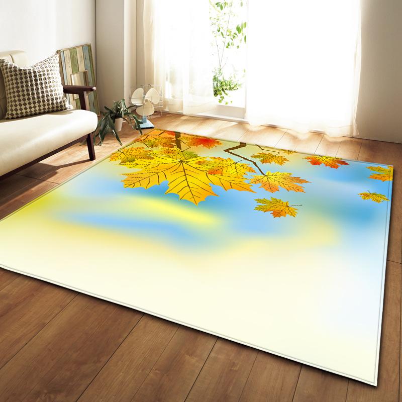Maple Leaf Living Room Carpet Bedroom Dining Room Floor Mat Pattern Size