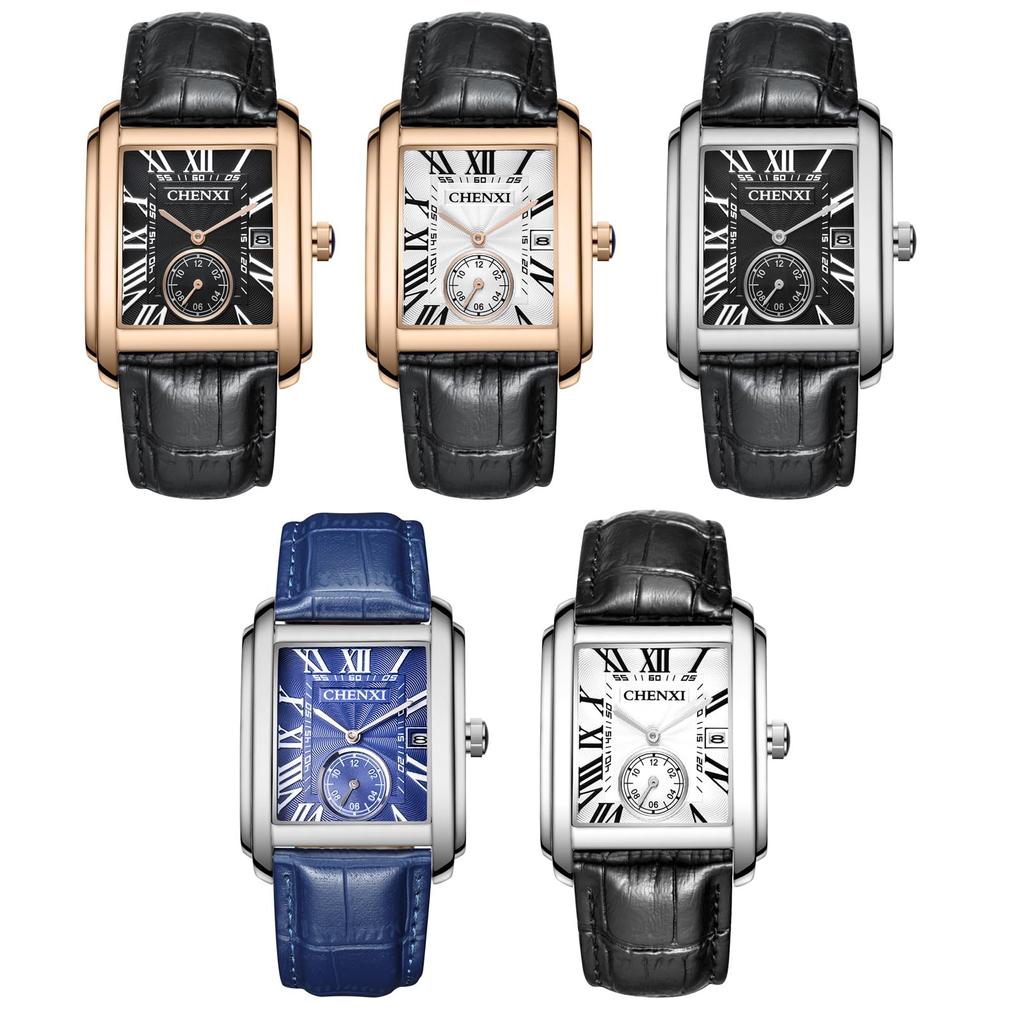 Square Leather Strap Waterproof Roman Analog Antique Simple Stylish Popular Square Watch Accessories Christmas Present Men's Watch Men's - Father's