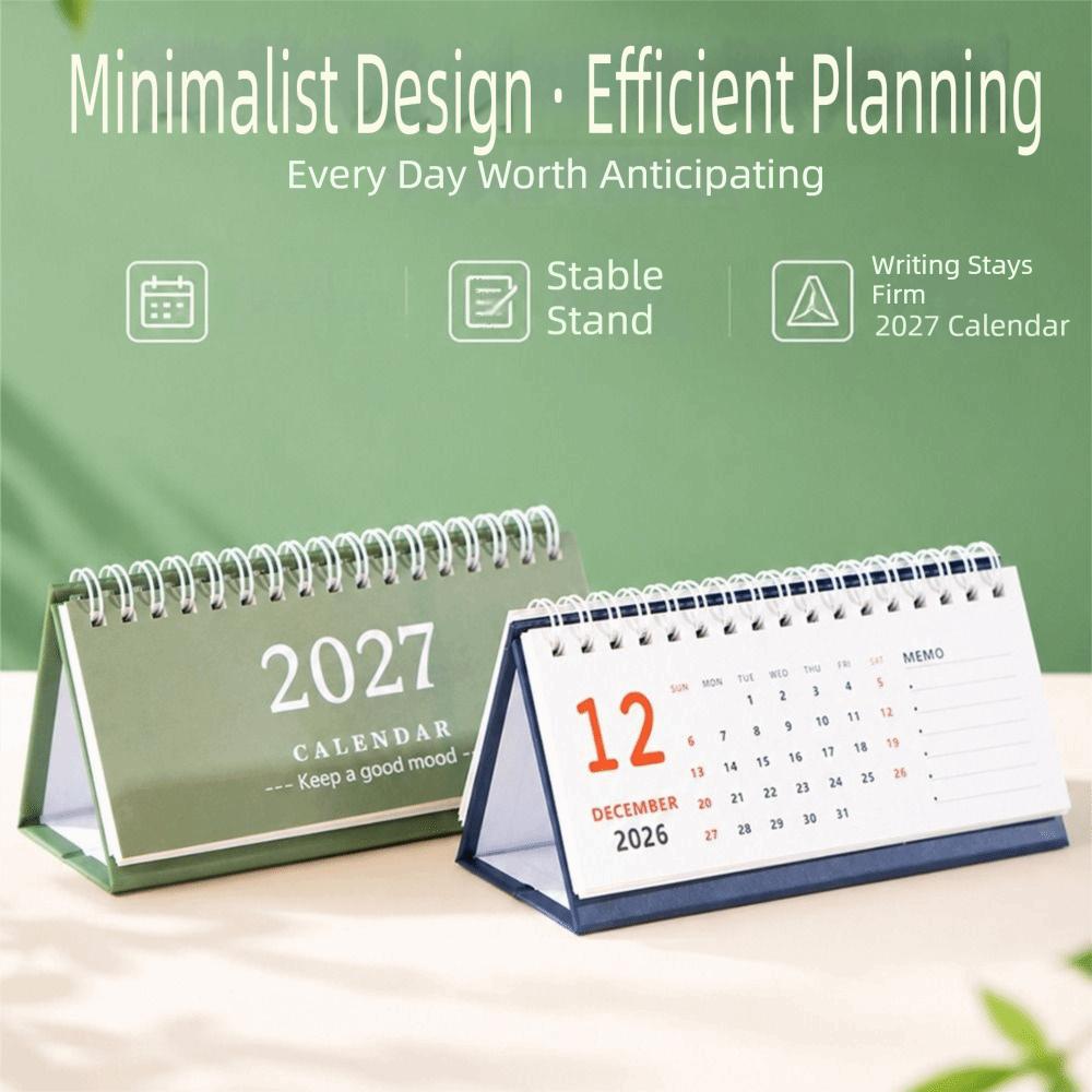 Mini 2027 Desk Calendar Coil Monthly Planner New Flip Calendar Home Office