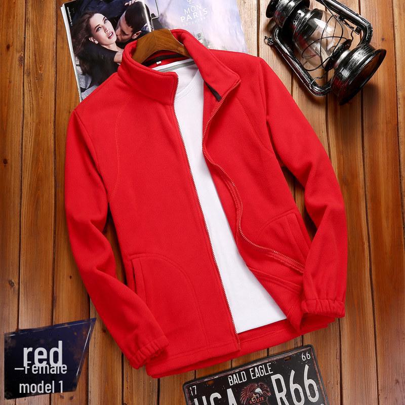 Women's & Men's Outdoor Polar Fleece Jacket - Warm, Thick, Coral Fleece Cardigan Sweater