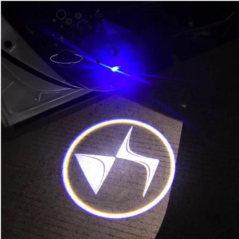 2Pcs LED Logo Car Door Light For Citroen DS DS3 2002- 2016 2017 2018 2019 2020 2021 2022 Projector Emblem Sticker Accessories