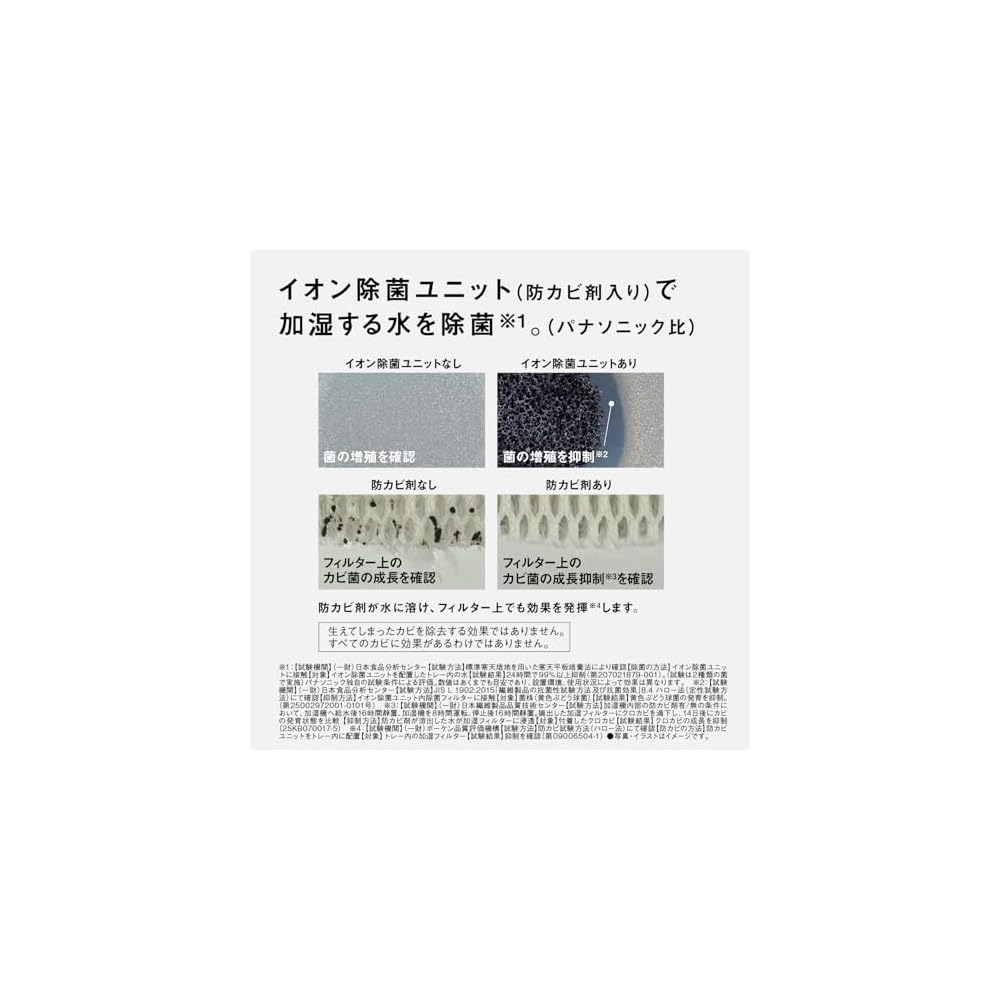 Увлажнитель Panasonic, испарительный, с технологией Nanoe, для помещений до 19 татами, туманно-белый, FE-KX07C-W