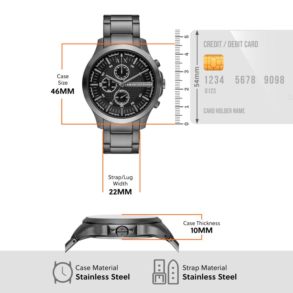 Часы Armani HAMPTON AX2454 Gunmetal [AX Exchange] Мужские