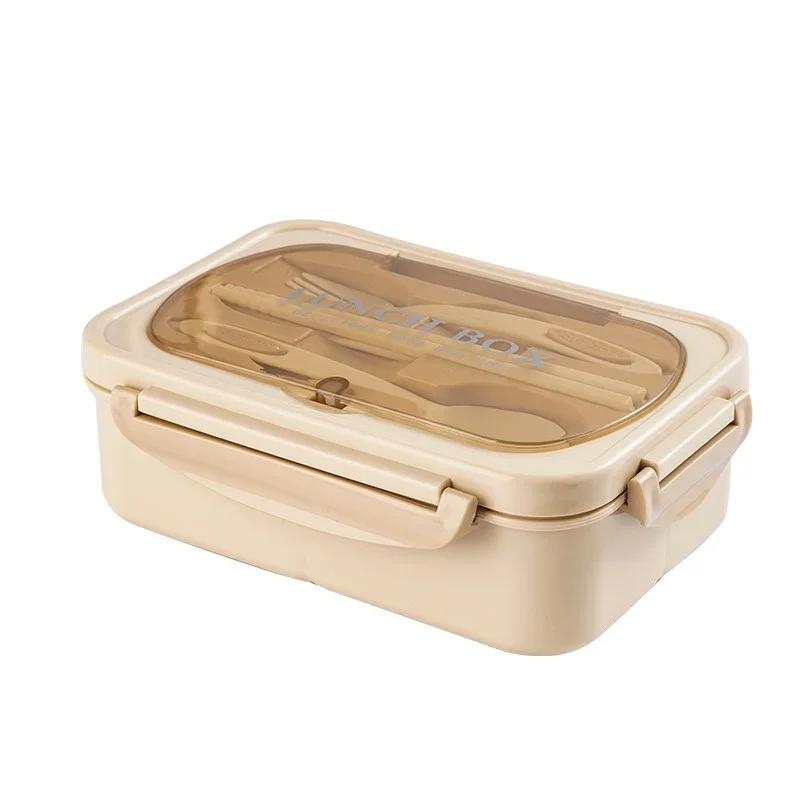 304stainless Steel Double-layer Lunch Box Students Portable Square Bento Box with Tableware Container Leakproof Food Containers