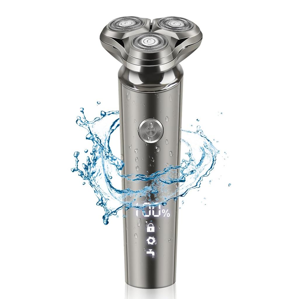 USB Low Dry and Wet IPX6 LCD Lock Compatible with Birthday Gift for Men Razor, Charging, Noise, Use, Waterproof, Washable, Display, Function,