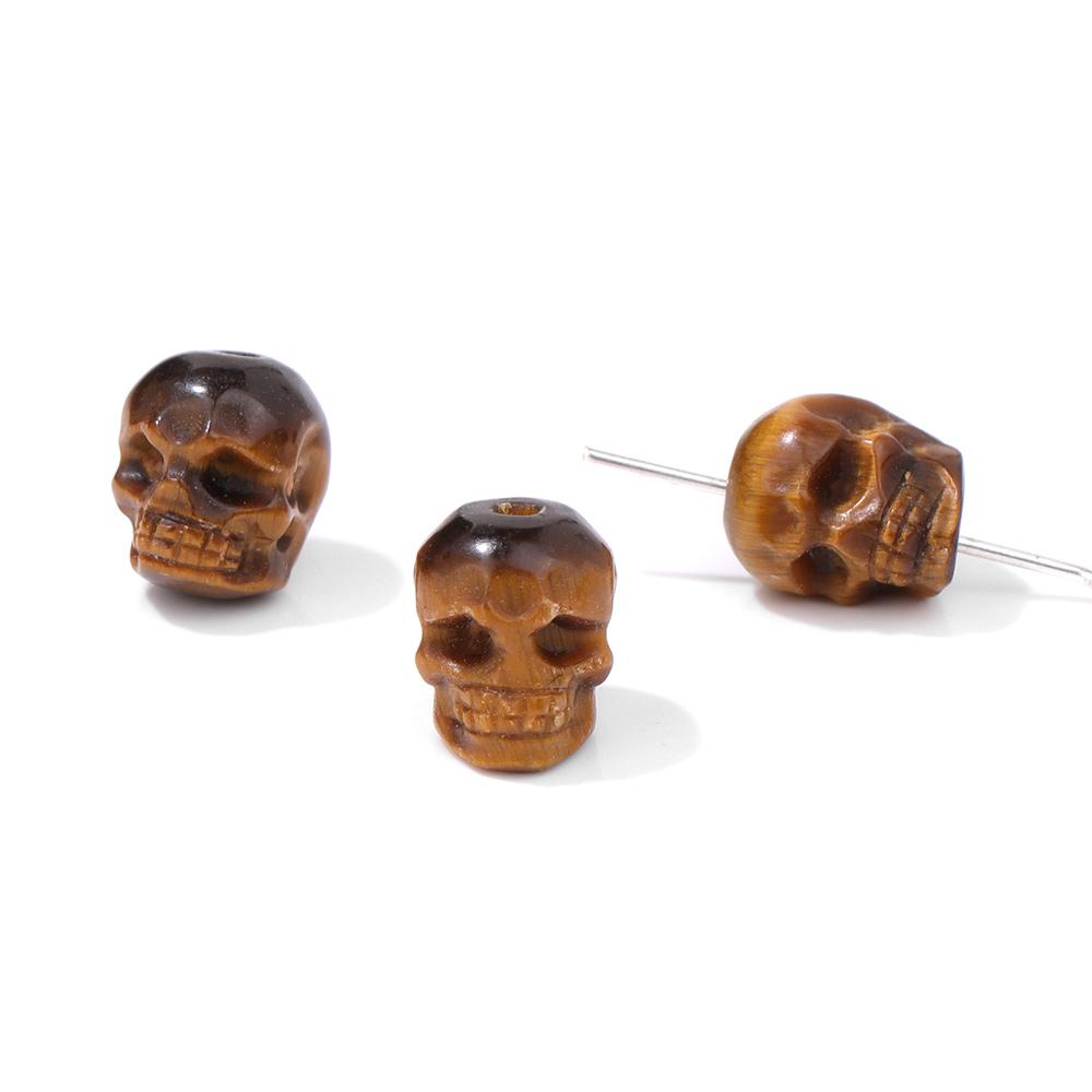 Миниатюрная статуэтка черепа Бусины-разделители из натурального камня Шарм Целебные кристаллы Реки Каменная фигурка для колдовства Минеральный аксессуар Подарок