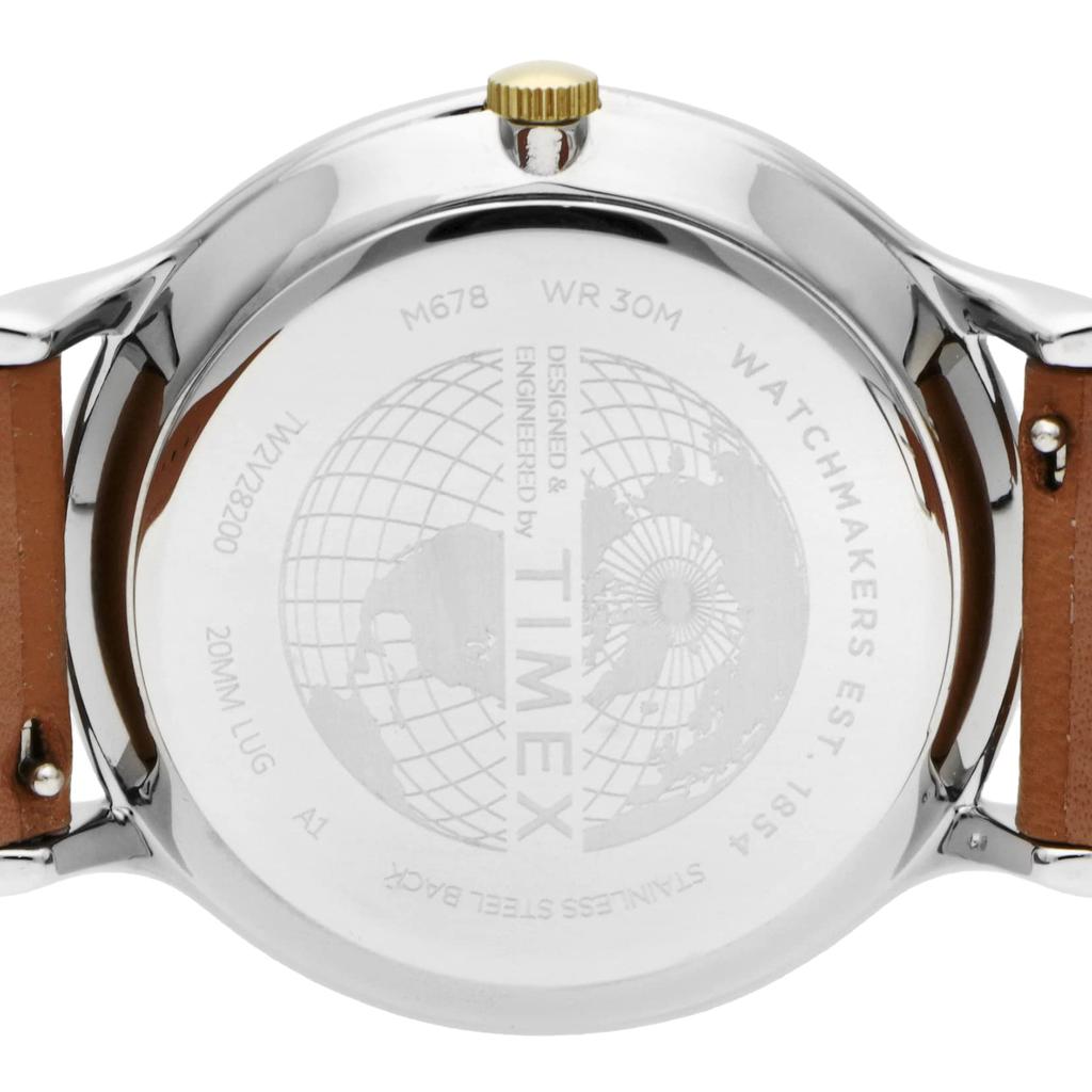 Часы Timex Gallery кремовый циферблат латунь минеральное стекло кварц 40 мм Америка часы TW2V28200 коричневый [TIMEX] мужские [Товар]