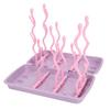 Baby Bottle Drying Rack PP Safe Foldable Portable Baby Bottle Countertop Drain Rack Pink