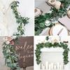 Artificial Eucalyptus Leaf Vine, Eucalyptus Artificial Fake Flower Vine Home Decoration Wedding Background Green Plants