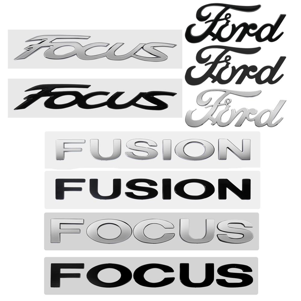 AJJ1 3D Letters Car Body Rear Trunk Bumper Emblem Stickers Badge Decal For Ford Focus Logo Fusion MK2 MK4 Fiesta Mustang Accessories