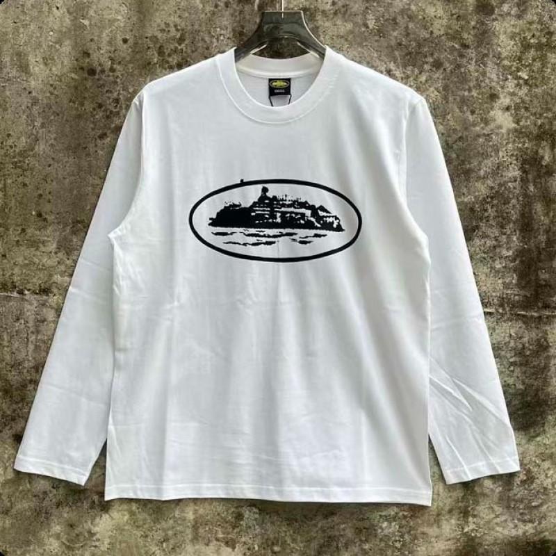 Oversized Cotton Long Sleeve T-Shirt With Bold Letter Print Unisex Streetwear Casual Top Fall