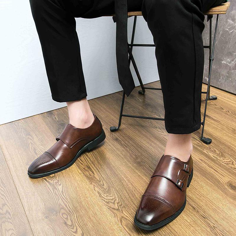 Fashionable Classic Black Brown Versatile Men's Gentleman Wedding Party Evening Prom Walking Shoes Outdoor Men's Casual Shoes