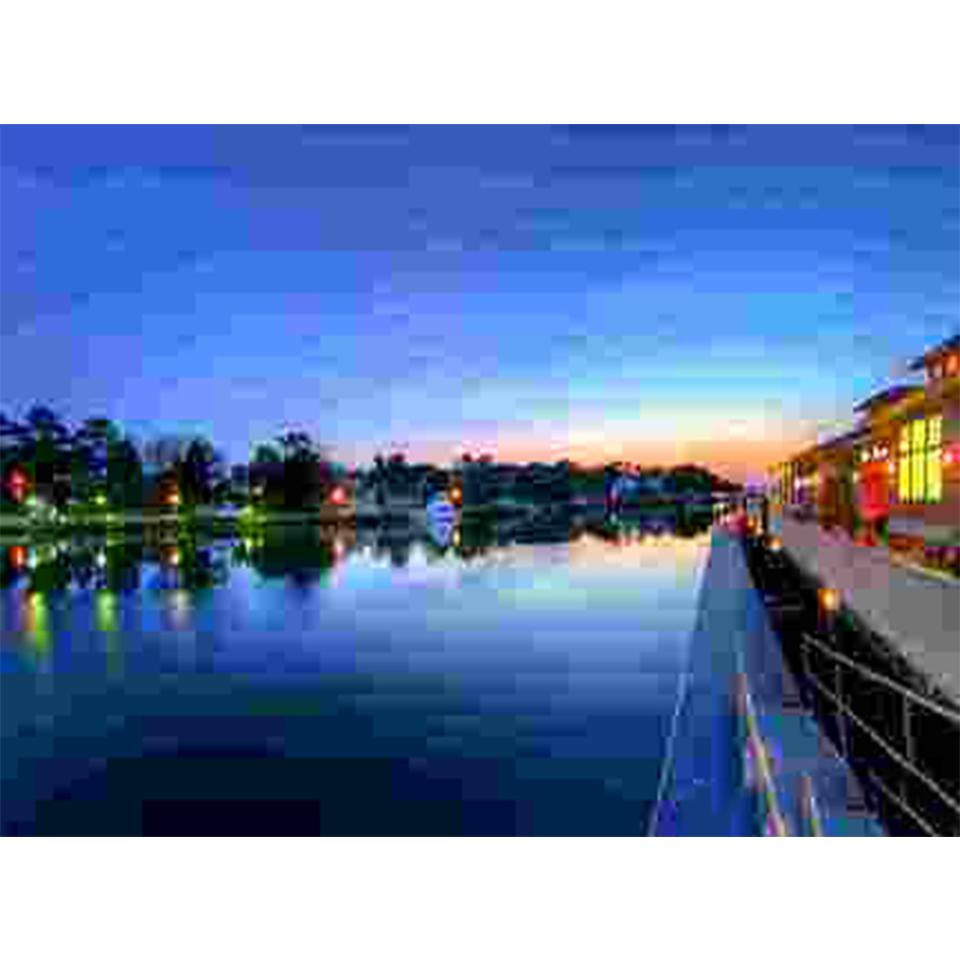 5D DIY Diamond Painting Sunset Coastal Landscape Rhinestone Art Picture Full Round Cross Stitch Mosaic Kit Home Decoration Gift