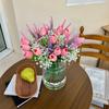 Spring Wedding Floral Arrangements 13Inch Faux Tulips Lavender Bouquet Silk Flower For Home Decoration