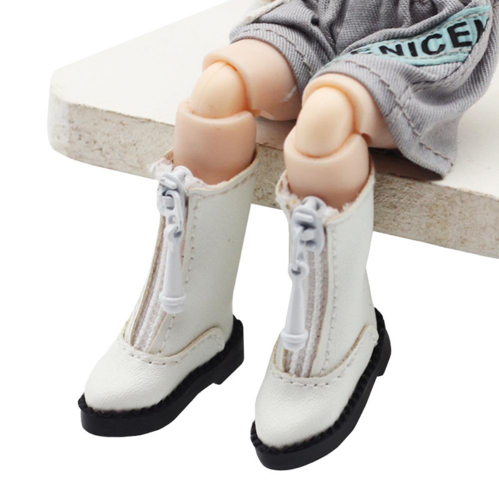 1 пара высоких кожаных ботинок для куклы Obitsu 11, металлическая молния, 1/12, ботинки для куклы BJD, Holala