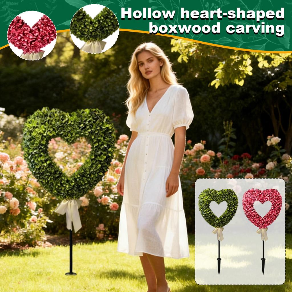 Шарпиар из самшита в форме сердца с бантом сверху