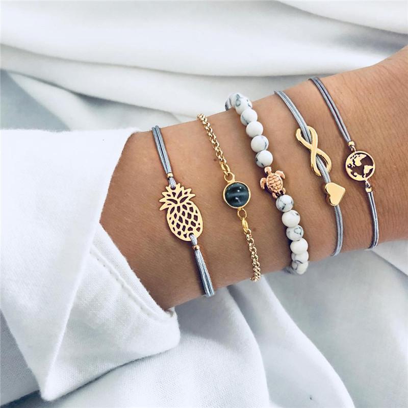 Набор браслетов кубинской цепи для женщин, золотистого цвета, бохо-ретро, толстый витой, модные качественные ювелирные подарки, 11 шт., 2024