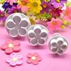 3Pcs Five Petal Flowers Embossed Mold Kitchen Baking Cake Decoration Biscuit Candy Plastic Embossed Mold DIY Baking Accessories