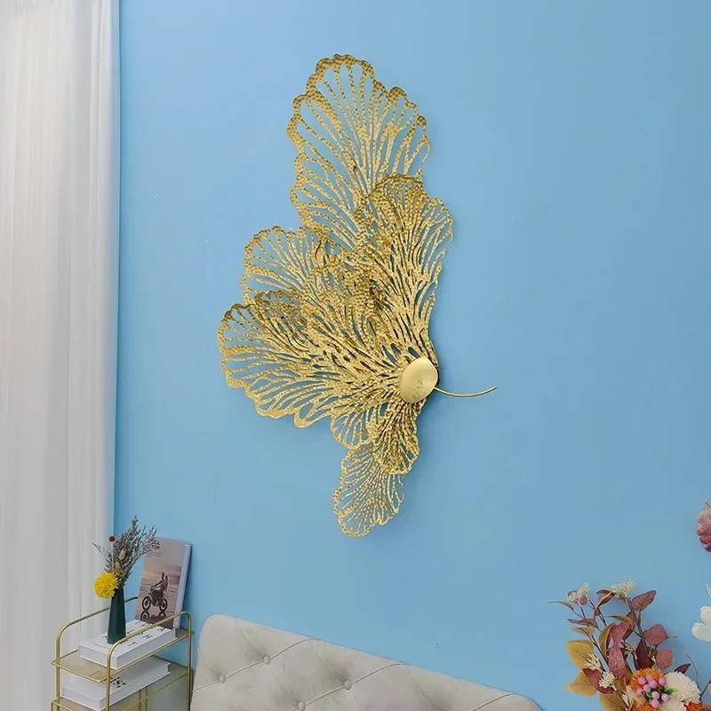 Nordic Luxury кованое железо павлинье перо настенная живопись офис отель бар настенные поделки дома гостиная настенная наклейка декор