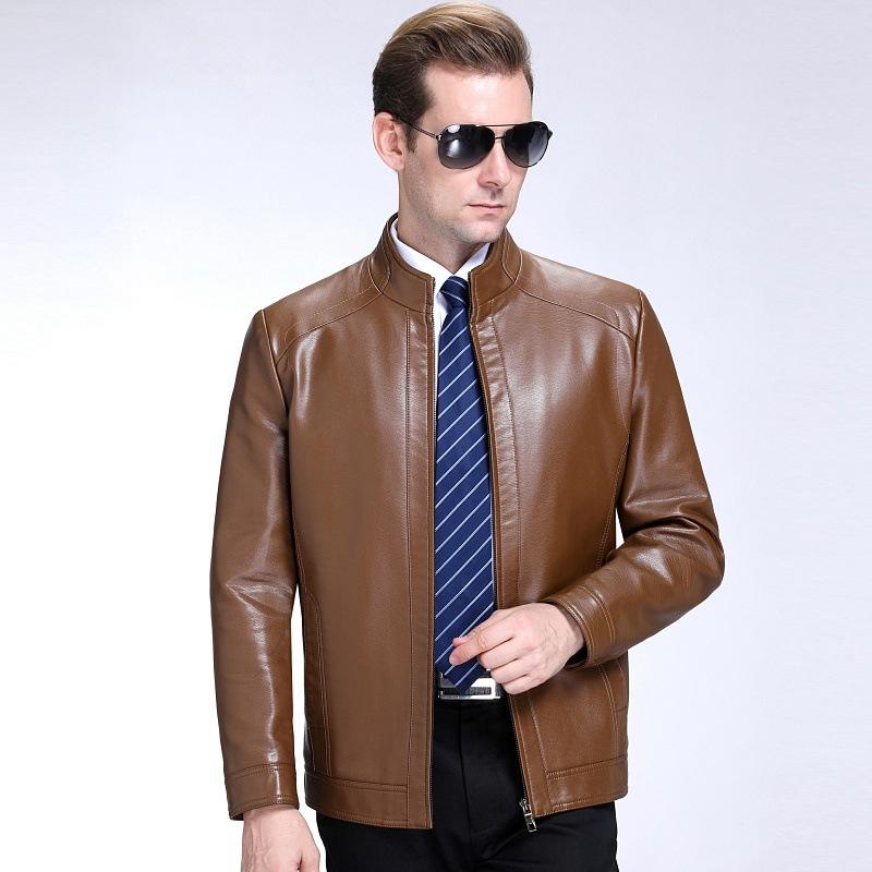 Осенние и зимние куртки из натуральной кожи для мужчин, теплые куртки из бархатной овчины для мужчин, повседневные кожаные куртки для мужчин