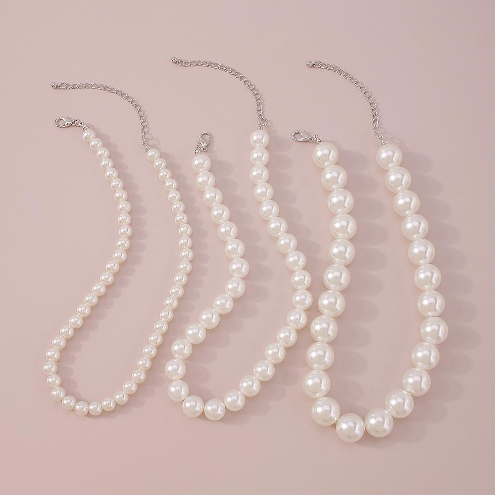 Tooxika Retro Elegant Fashion Choker Necklace Exaggerated Pearl Geometric Personality Temperament Necklace