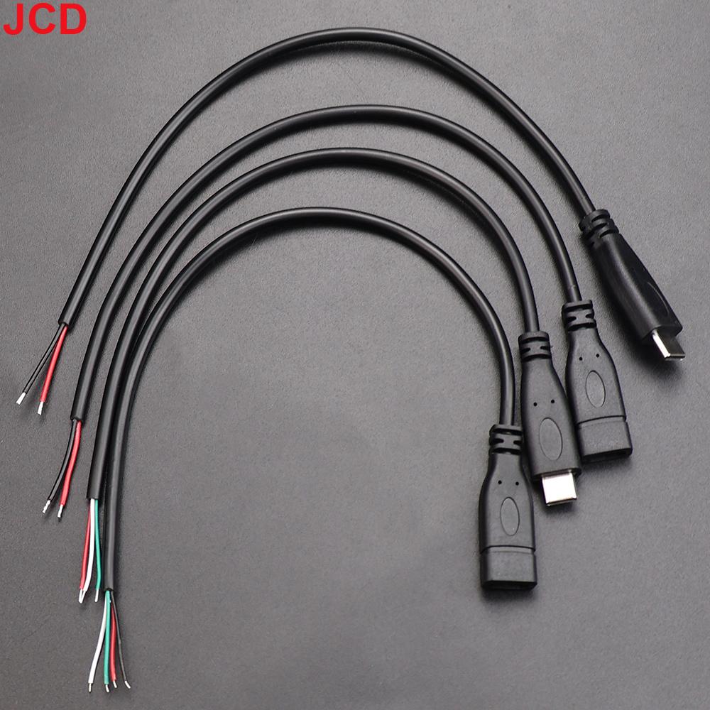 5 шт. 2-контактный 4-контактный разъем зарядного устройства Micro USB / Type C USB 2.0 Type A Папа Мама Кабель-удлинитель питания Провод DIY Линия данных