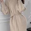 Women's Long Knitted Sweater Dress - Loose, Thick, Over-the-Knee for Autumn and Winter