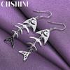 CHSHINE 925 Sterling Silver Fish Skeleton Earrings For Women Fashion Charm Jewelry