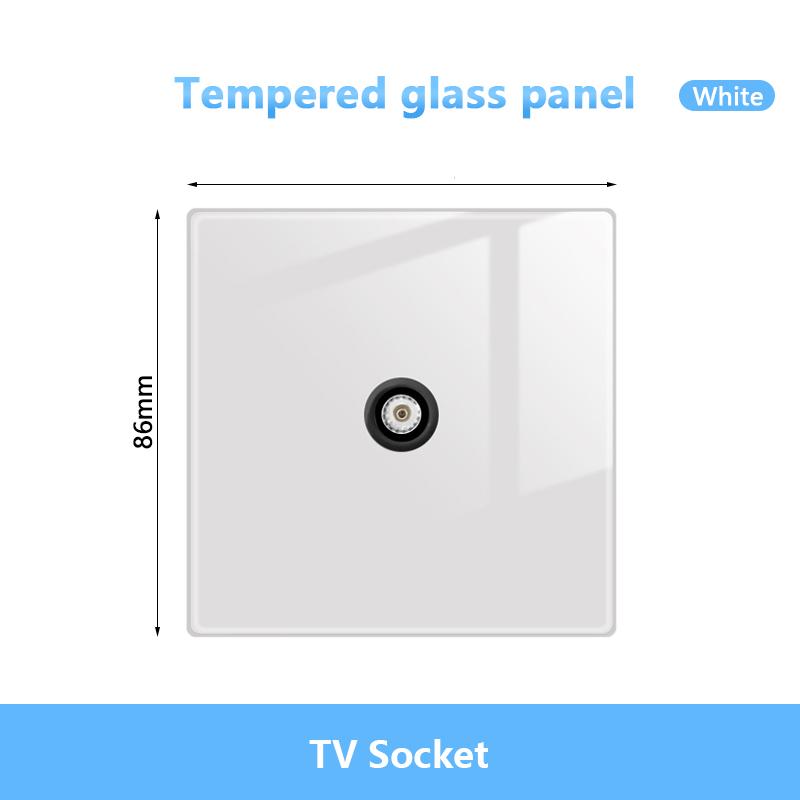 Белый светодиодный индикаторный световой выключатель Панель стеклянная клавиша пианино Самовосстанавливающийся настенный выключатель розетка, UK FR EU Универсальная электрическая розетка USB