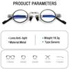 Retro Folding Reading Glasses for Men Women Metal Frame Anti-blue Light Eyeglasses with Free Case