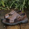 Summer New Cowhide Casual Beach Shoes Platform Non-slip Cool Slippers Sandals Men's Wholesale