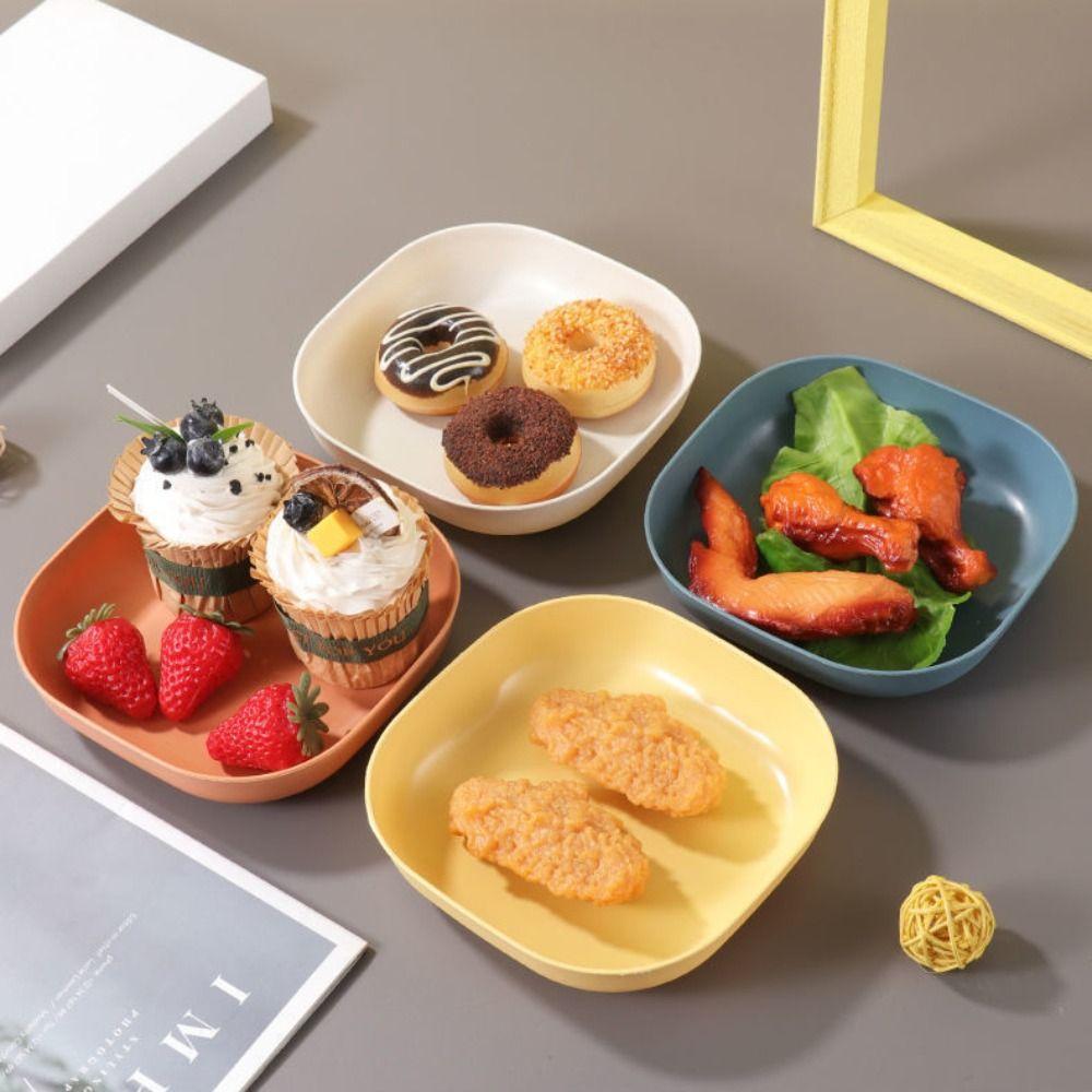 10PCS Multicolor Fruit Plate Plastic Candy Plate With Storage Box Snack Dish Home Kitchen