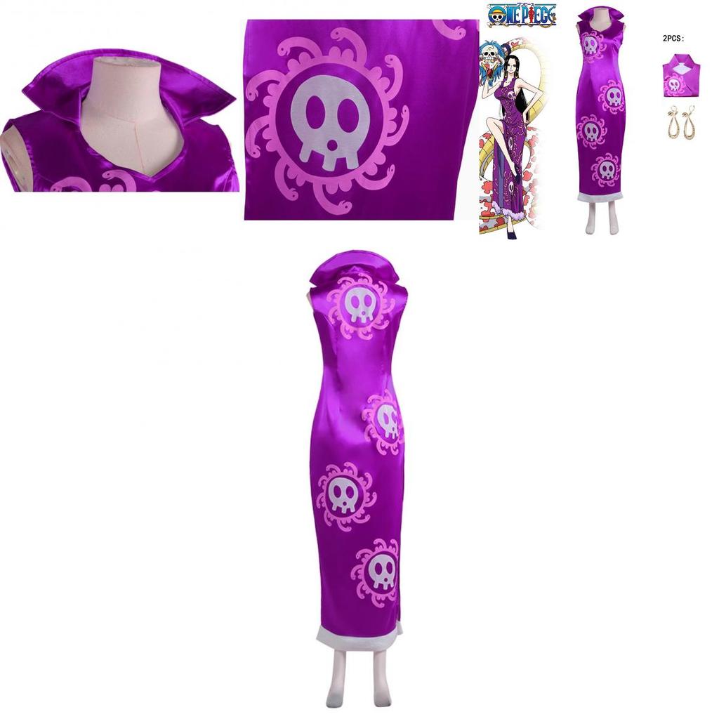 Костюм для косплея Боа Хэнкок из One Piece из атласной ткани для Хэллоуин-вечеринки