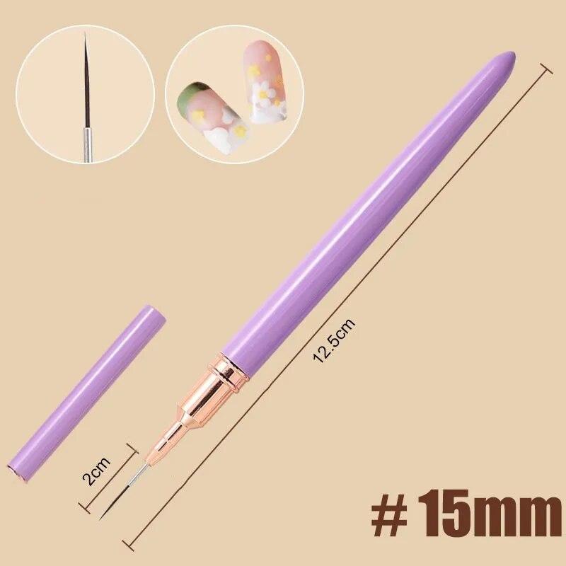 7/9/11/15/25MM Nail Liner Brush Set Handle Nail Art Pen Brush Drawing Lines Stripe Painting Flower Pen Nail Art Manicure Tools