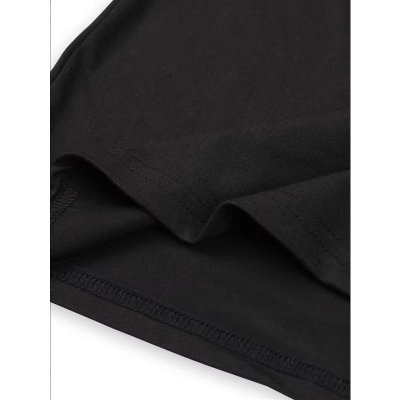 Европейские размеры Большие размеры, T-shirt для высоких и крупных, с принтом Черной Кошки На Белом Черепе с Красным Контуром