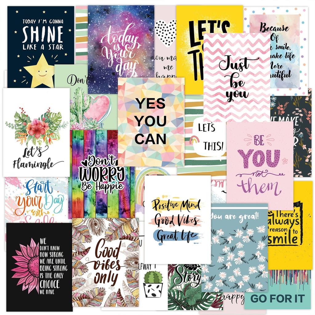 Набор поощрительных открыток для подростков, 24 открытки с уникальным дизайном и вдохновляющими цитатами