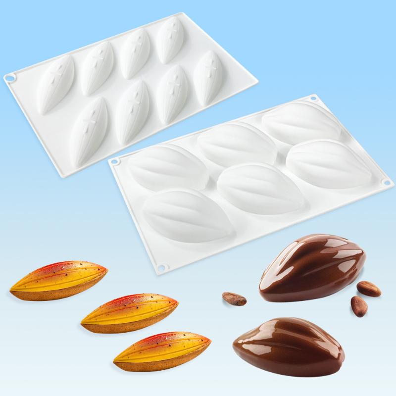 6-Cavity Silicone Mold Non-Stick Cocoa Fruit Baking Tool for Mousse Cake Olive Chocolate Desserts Food-Grade Pastry Mold