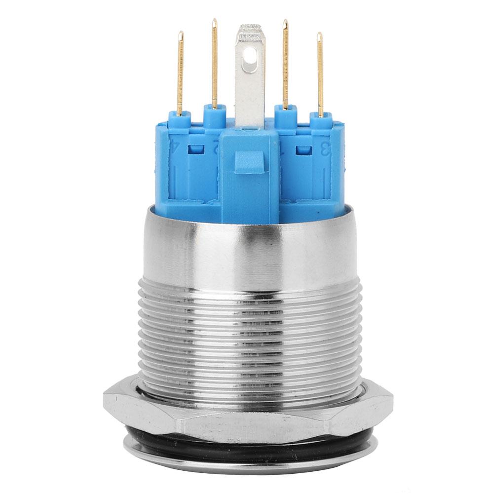 20 шт. 22 мм самоблокирующийся тип плоская головка с подсветкой кнопочный переключатель из нержавеющей стали(синий)