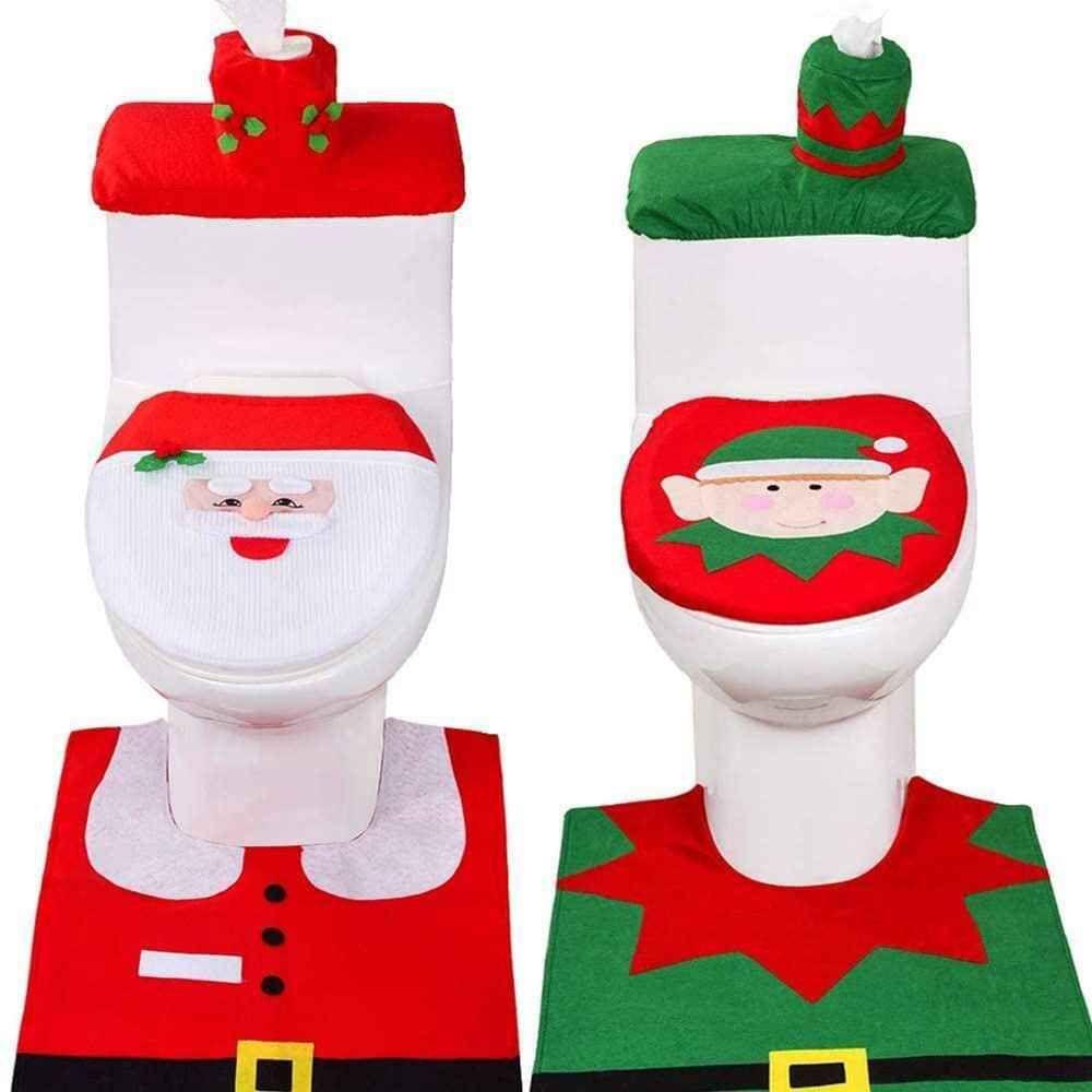 Christmas Bathroom Accessories Xmas Decor Christmas Supplies Toilet Decoration Toilet Seat Cover