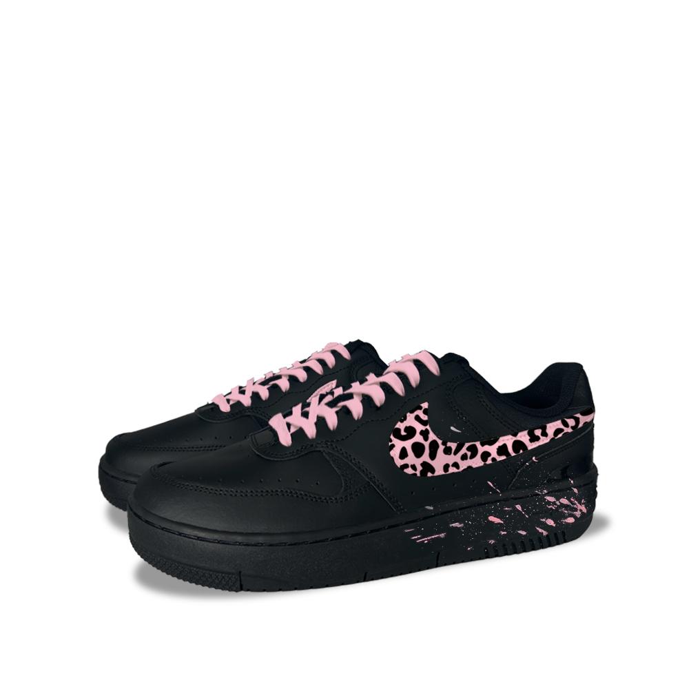 Nike Gamma Force Leopard Shadow Graffiti 1 Synthetic Leather Low top Skateboard Shoes Unisex Black HQ1674-001(team1544-1)
