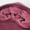 Women Casual Acrylic Knitted Hat Warm Scarf Sets Solid Fleece Inside Thickened Beanie Caps Skullies Windproof Skullcap