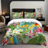 Colorful Parrots Flower 3D Printed Quilt Cover Set Tropical Rainforest Style Duvet Cover Soft Comfortable Bedding Set Pillowcase
