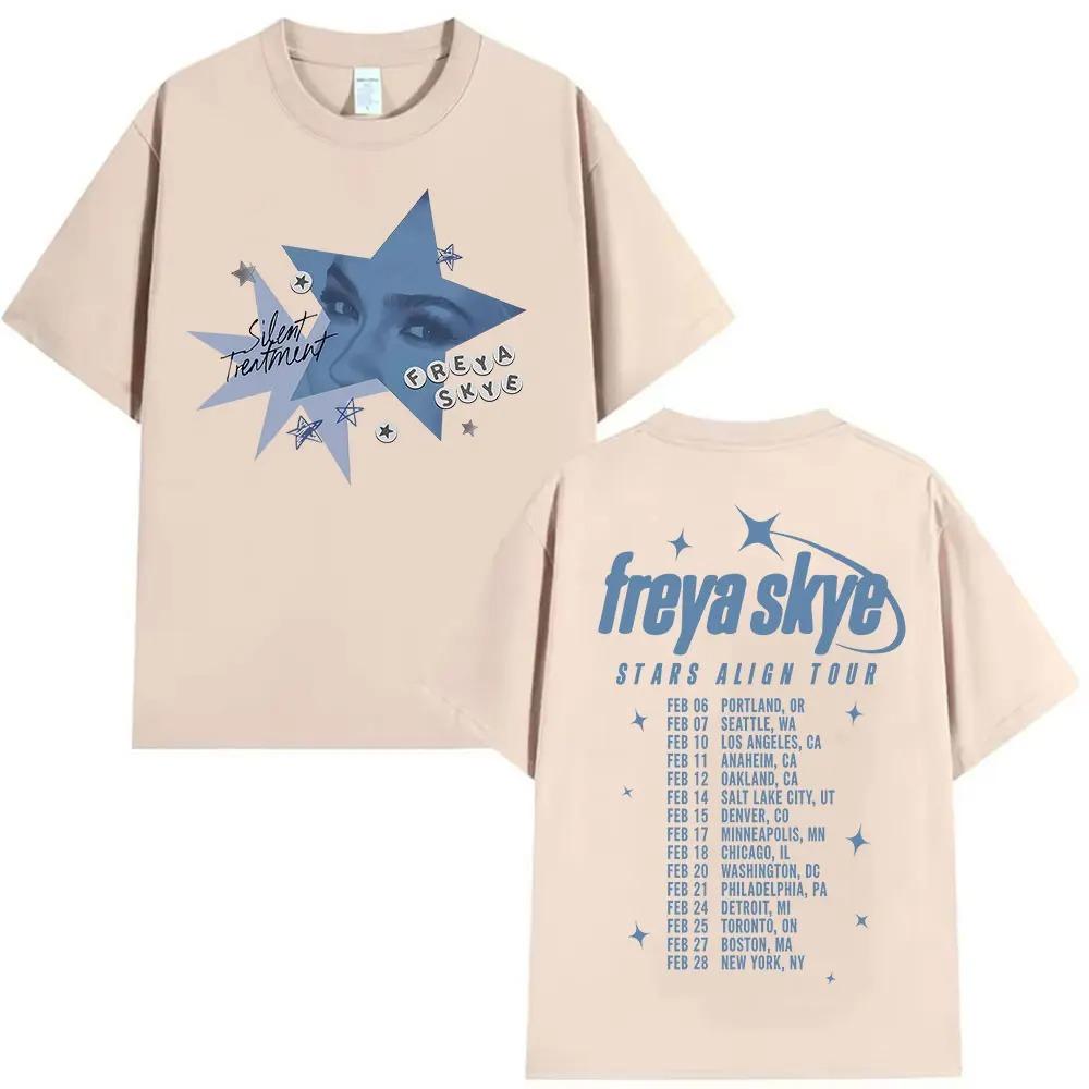 Freya Skye Stars Align Tour 2025 Fan Shirt Vintage Washed Cotton Unisex Loose Fit Pop Streetwear Women And Unisex Tshirts