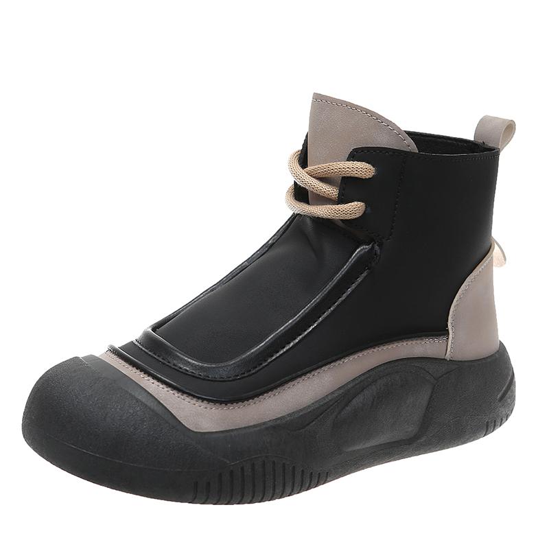 TUINANLE Женская весенняя обувь. Высокие кроссовки на молнии. Черные туфли. Женские прогулочные массивные кроссовки.